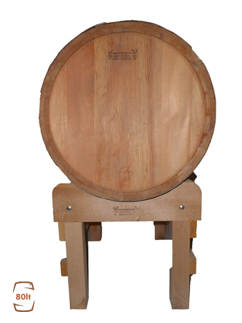 Bosnian pine barrel 80L. Dimensions (height x width):  65cm x 44cm 
