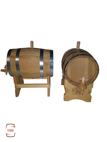 Ξύλινα Βαρέλια Σούλιος, βαρέλι δρύινο 10 λίτρων για κρασί και τσίπουρο.  Διαστάσεις: 35x21