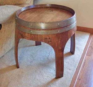 Table - cut barrel. Available in dimensions of your choice.
