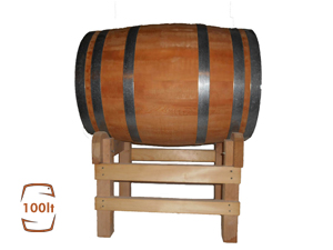 Bosnian pine barrel 100L. Dimensions (height x width):  68cm x 48cm