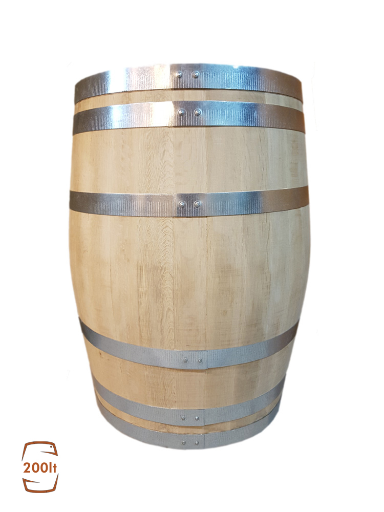 Oak barrel 200 liter for wine and tsipouro. Proportions: 85x58. 
