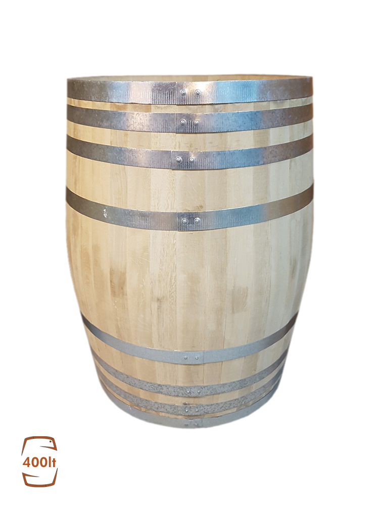 Oak barrel 400 liter for wine and tsipouro. Proportions: 100x74.